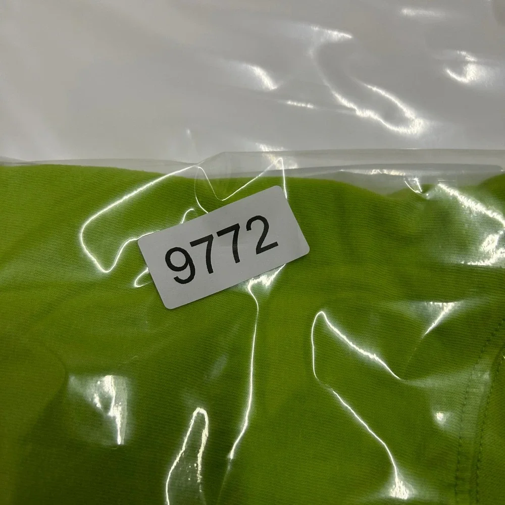 Champion T-Shirt Mens Size L Neon Lime Green Cotton Short Sleeve Athletic Logo - Picture 7 of 7
